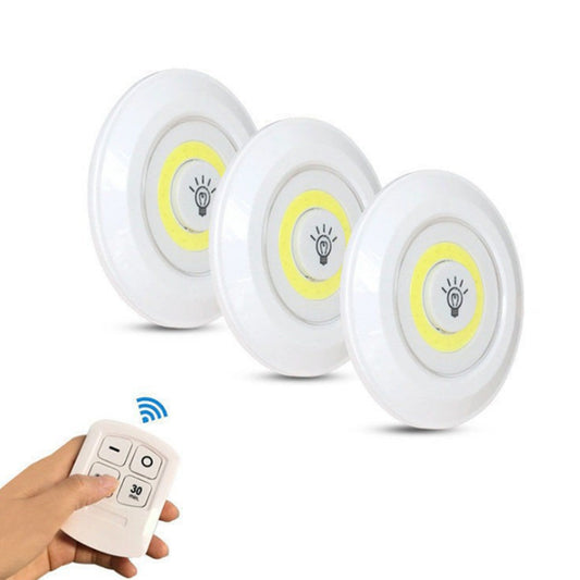 3Pcs Wireless Remote Control LED Cabinet Light Under Closet Lamp for Bedroom
