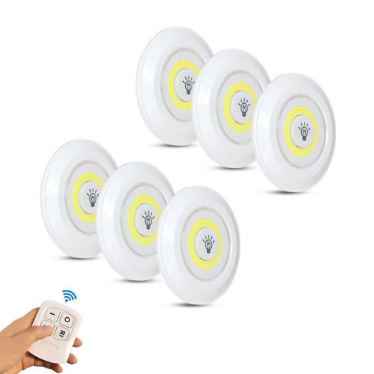 6Pcs Wireless Remote Control LED Cabinet Light Under Closet Lamp for Bedroom