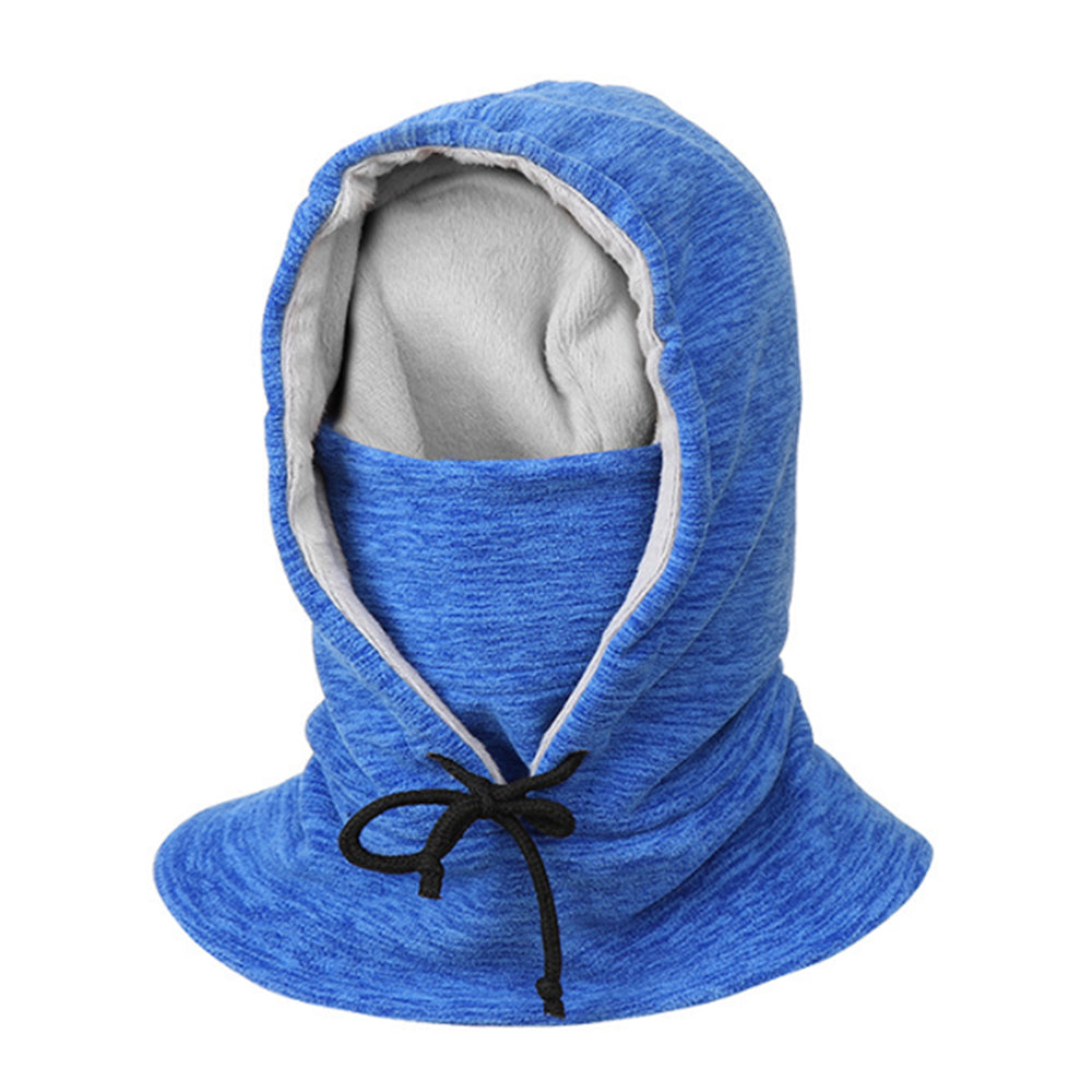 Thick Fleece Windproof Hooded Neck Warmer Winter Balaclava for Men Light Blue