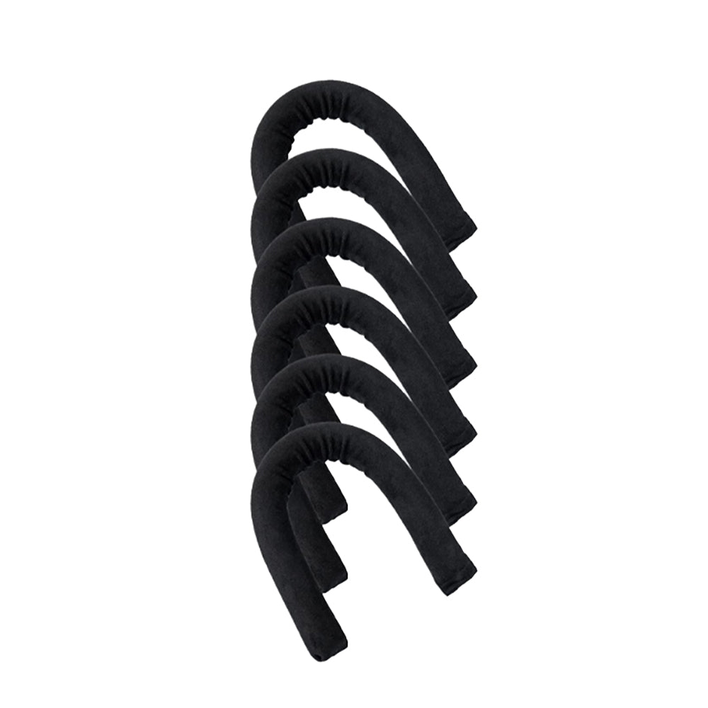 6Pcs Heatless Hair Curler for Long Medium Hair Curls Black
