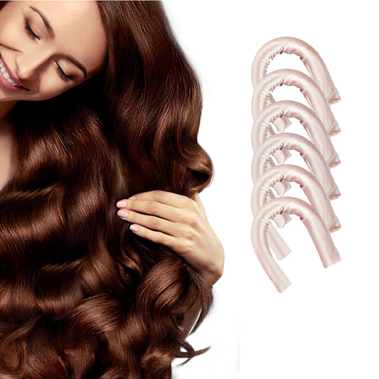 6Pcs Heatless Hair Curler for Long Medium Hair Curls Champagne