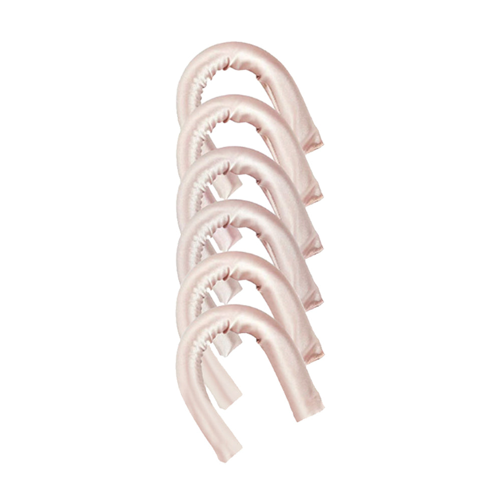 6Pcs Heatless Hair Curler for Long Medium Hair Curls Champagne