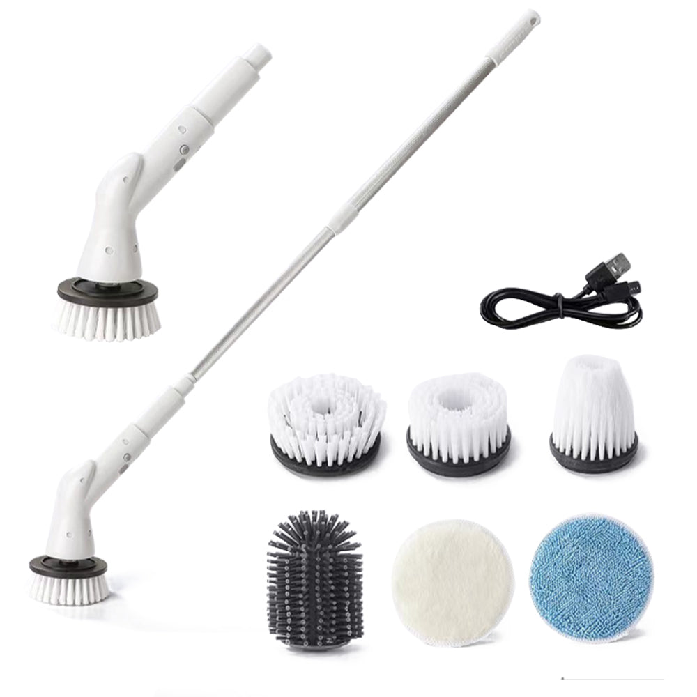 Electric Spin Scrubber with 6 Replaceable Brush Heads