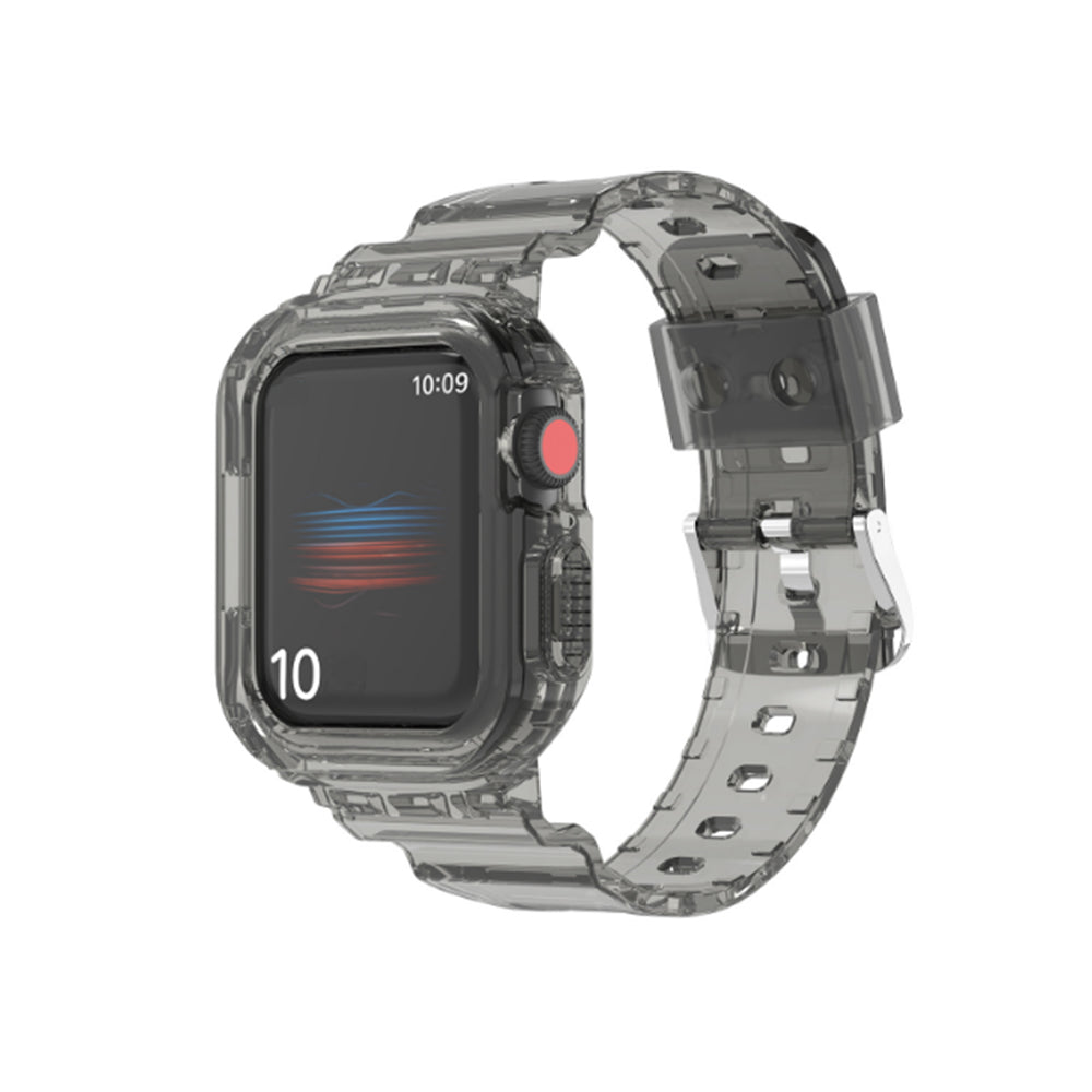 Transparent Black Sports Band Replacement Strap for Apple Watch 44mm/45mm
