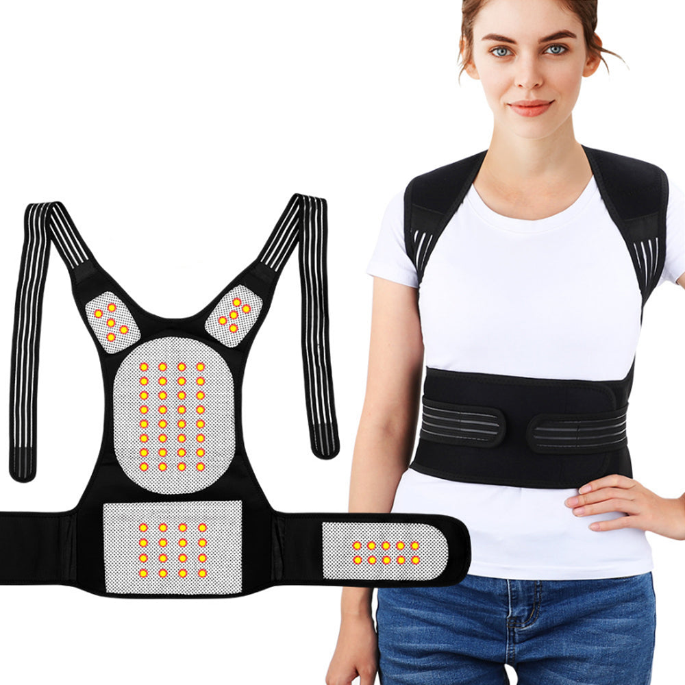 Magnetic Self Heating Belt Lumbar Lower Back Support Brace for Pain Relief M