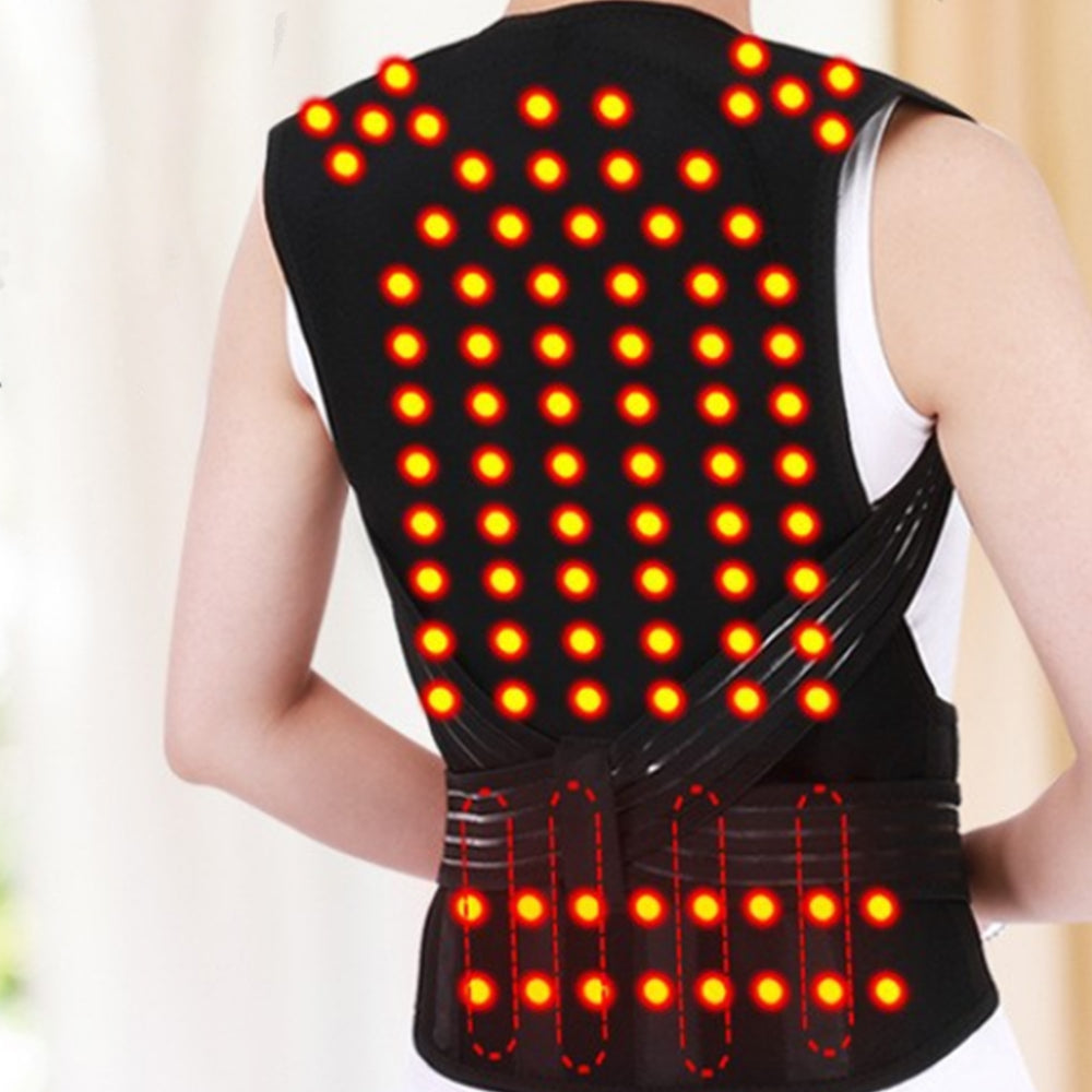 Magnetic Self Heating Belt Lumbar Lower Back Support Brace for Pain Relief M