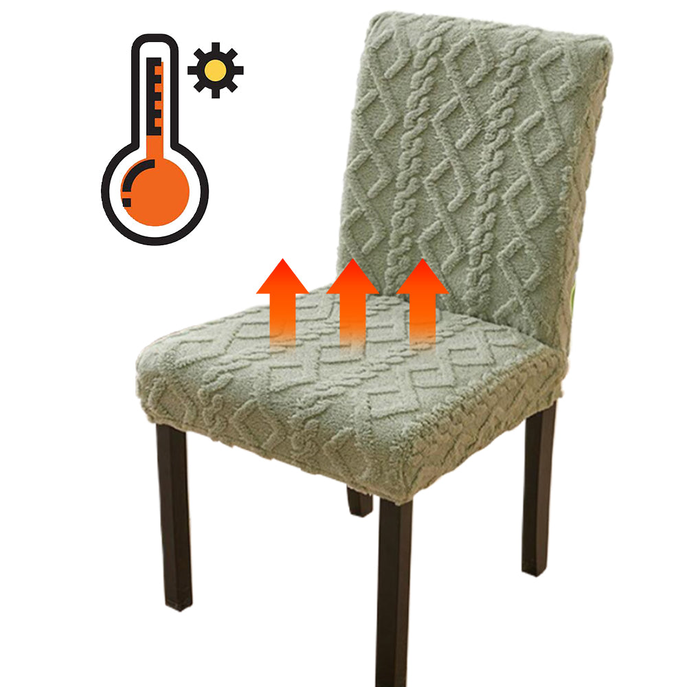 4Pcs Jacquard Chair Cover Universal Fitted Chair Cover Protector Green