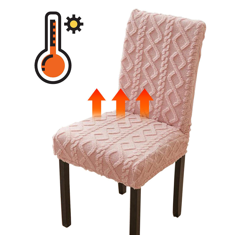 2Pcs Jacquard Chair Cover Universal Fitted Chair Cover Protector Pink