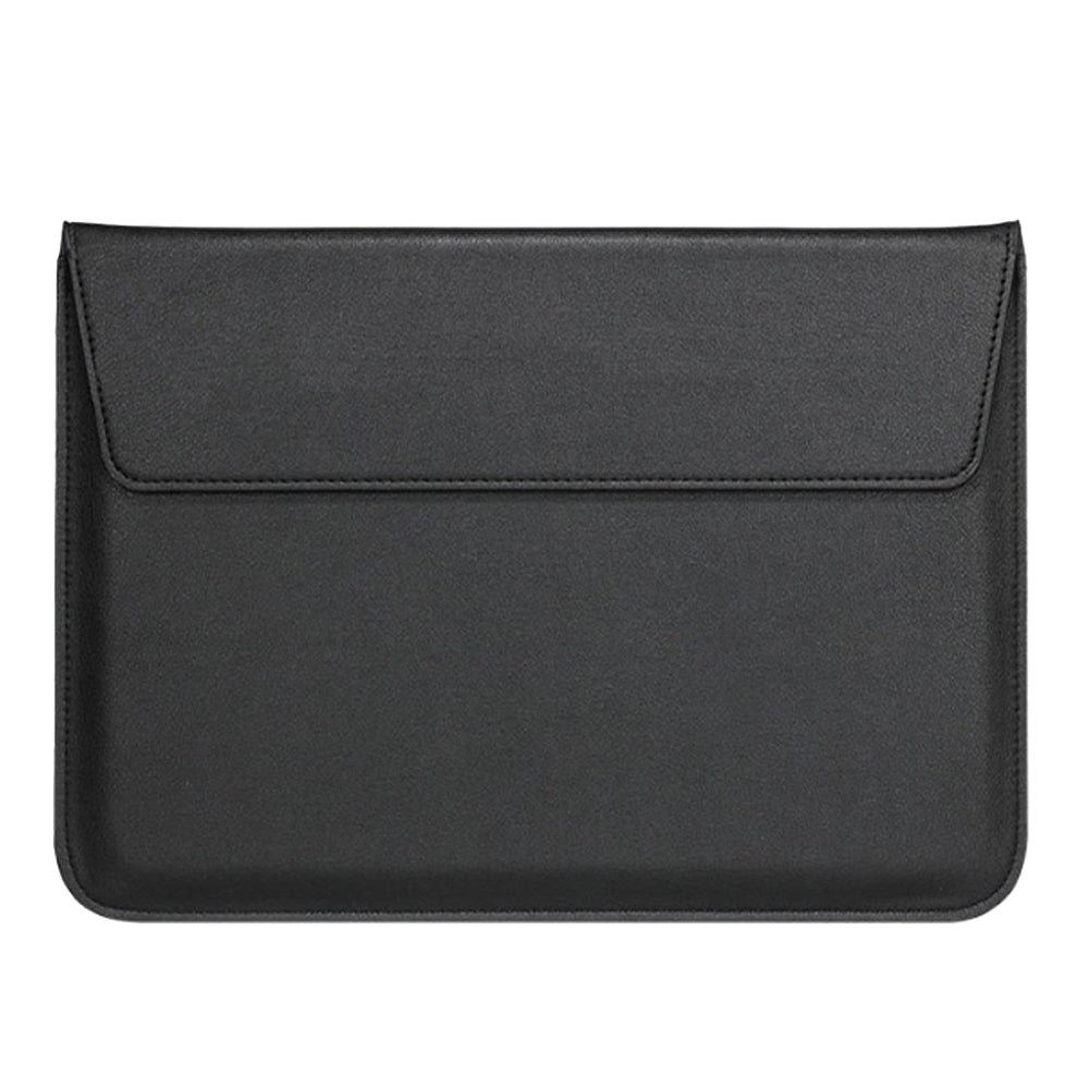PU Leather Sleeve Case Pouch Laptop Bag with Stand for Macbook 15 inches Black
