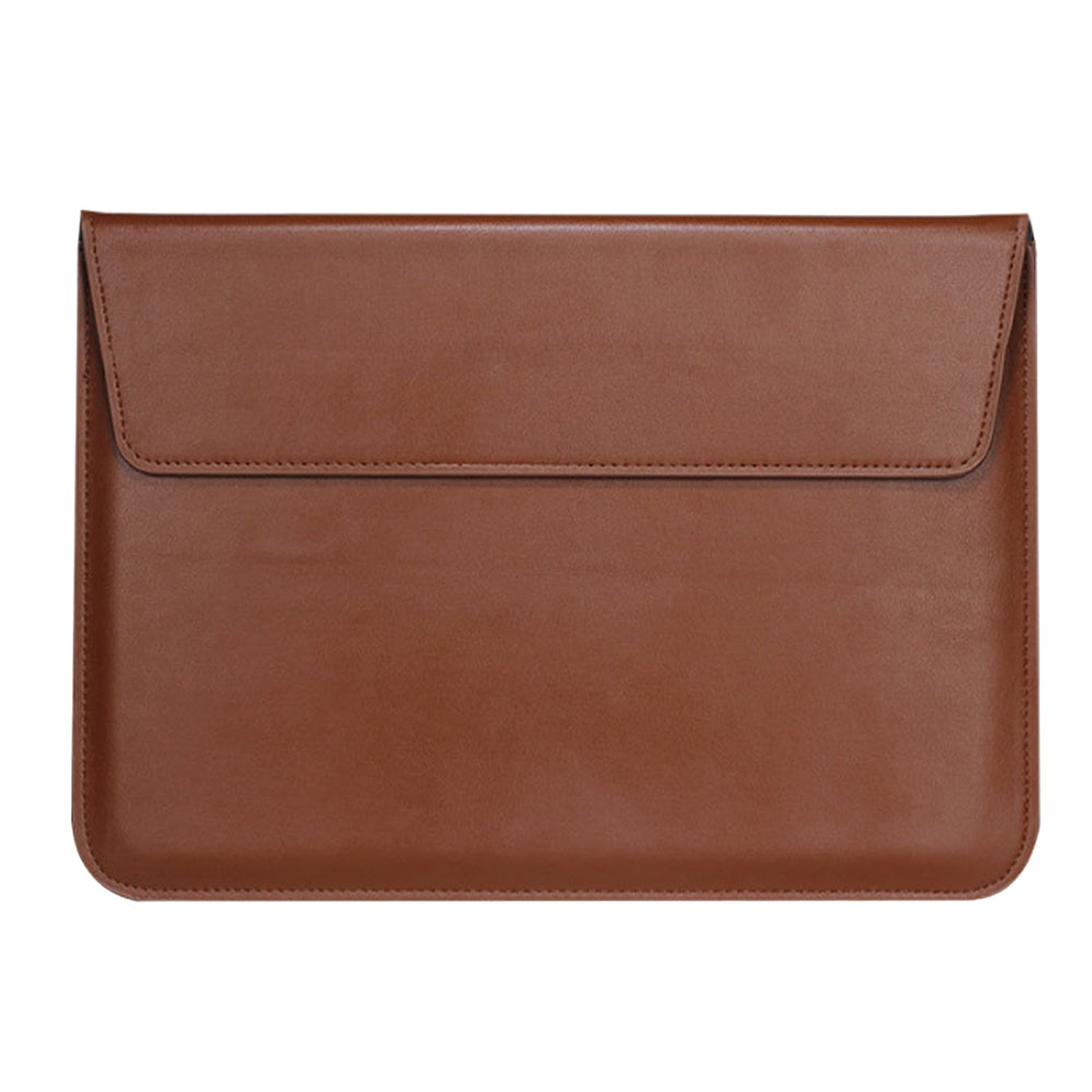 PU Leather Sleeve Case Pouch Laptop Bag with Stand for Macbook 15 inches Brown
