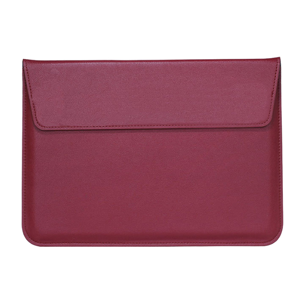 PU Leather Sleeve Case Pouch Laptop Bag with Stand for Macbook 15 inches Red