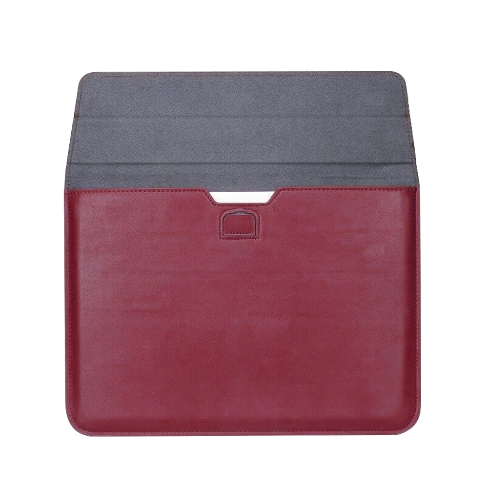 PU Leather Sleeve Case Pouch Laptop Bag with Stand for Macbook 15 inches Red