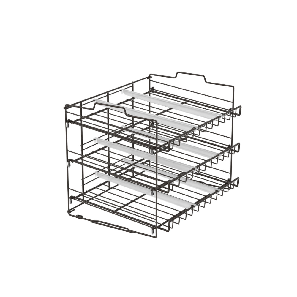 3-Tier Kitchen Can Rack Organizer Stackable Can Storage Dispenser Black