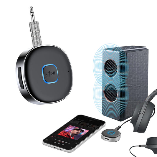 Bluetooth 5.0 Wireless Audio Receiver Portable 3.5mm Aux Car Adapter