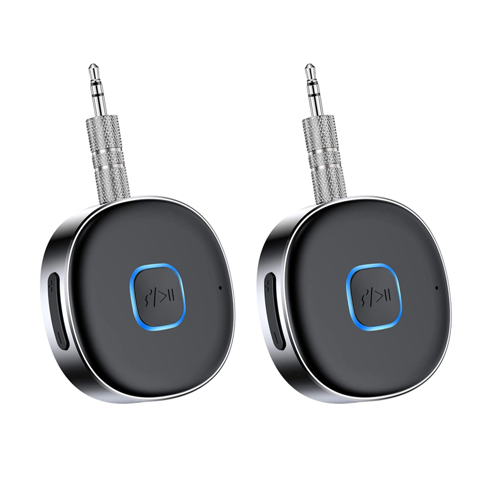 2Pcs Bluetooth 5.0 Wireless Audio Receiver Portable 3.5mm Aux Car Adapter