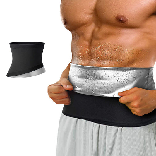 Waist Trimmer Slimming Sauna Belt Stomach Trainer Workout Shaper Silver M