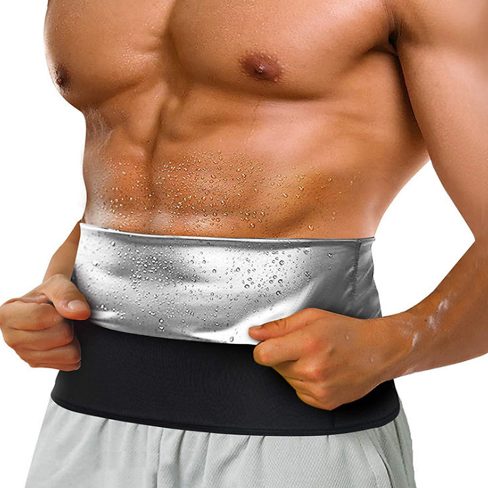 Waist Trimmer Slimming Sauna Belt Stomach Trainer Workout Shaper Silver L