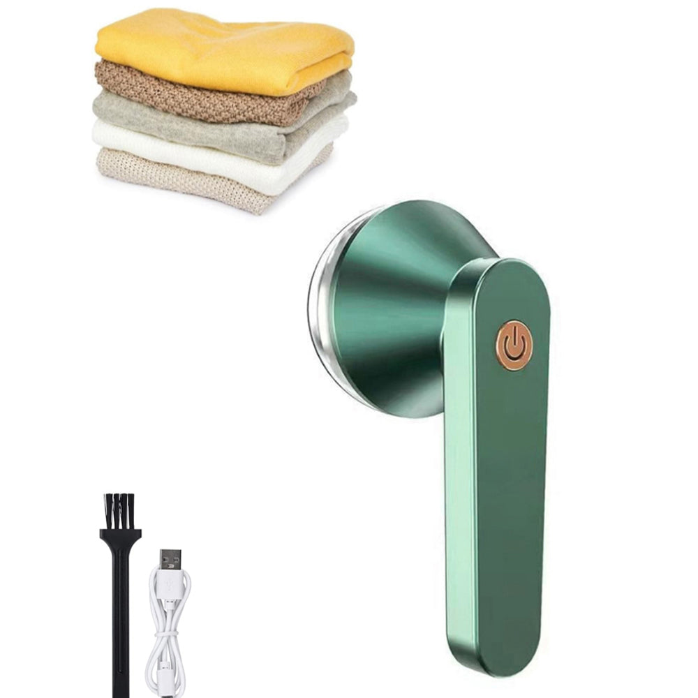 Rechargeable Lint Remover USB Electric Fabric Shaver for Sweater Green