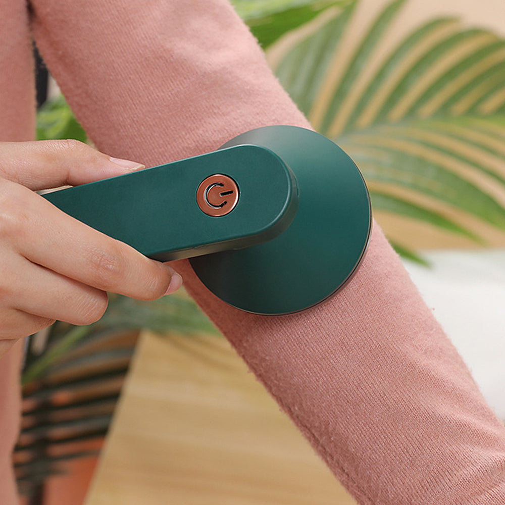 Rechargeable Lint Remover USB Electric Fabric Shaver for Sweater Green