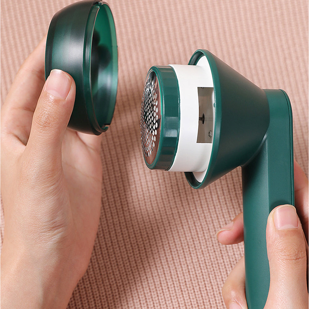 Rechargeable Lint Remover USB Electric Fabric Shaver for Sweater Green
