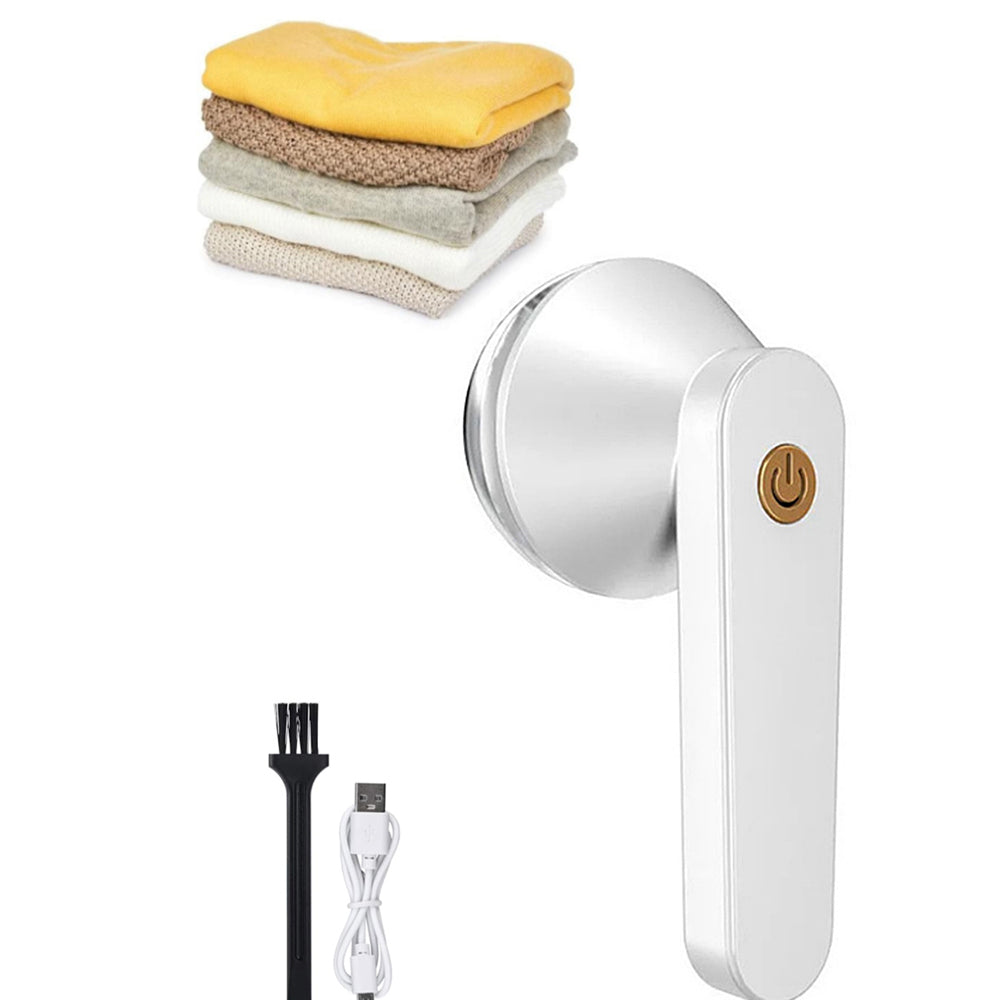 Rechargeable Lint Remover USB Electric Fabric Shaver for Sweater White