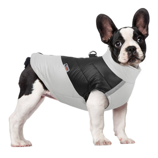 Winter Warm Puppy Dog Water-resistant Vest Jacket Reflective Padded Grey M
