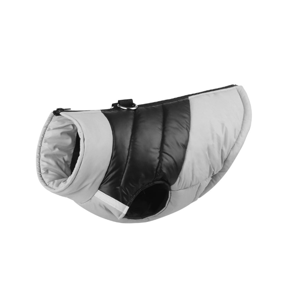 Winter Warm Puppy Dog Water-resistant Vest Jacket Reflective Padded Grey L