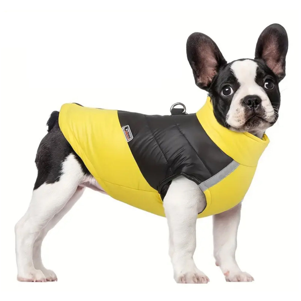 Winter Warm Puppy Dog Water-resistant Vest Jacket Reflective Padded Yellow 5XL
