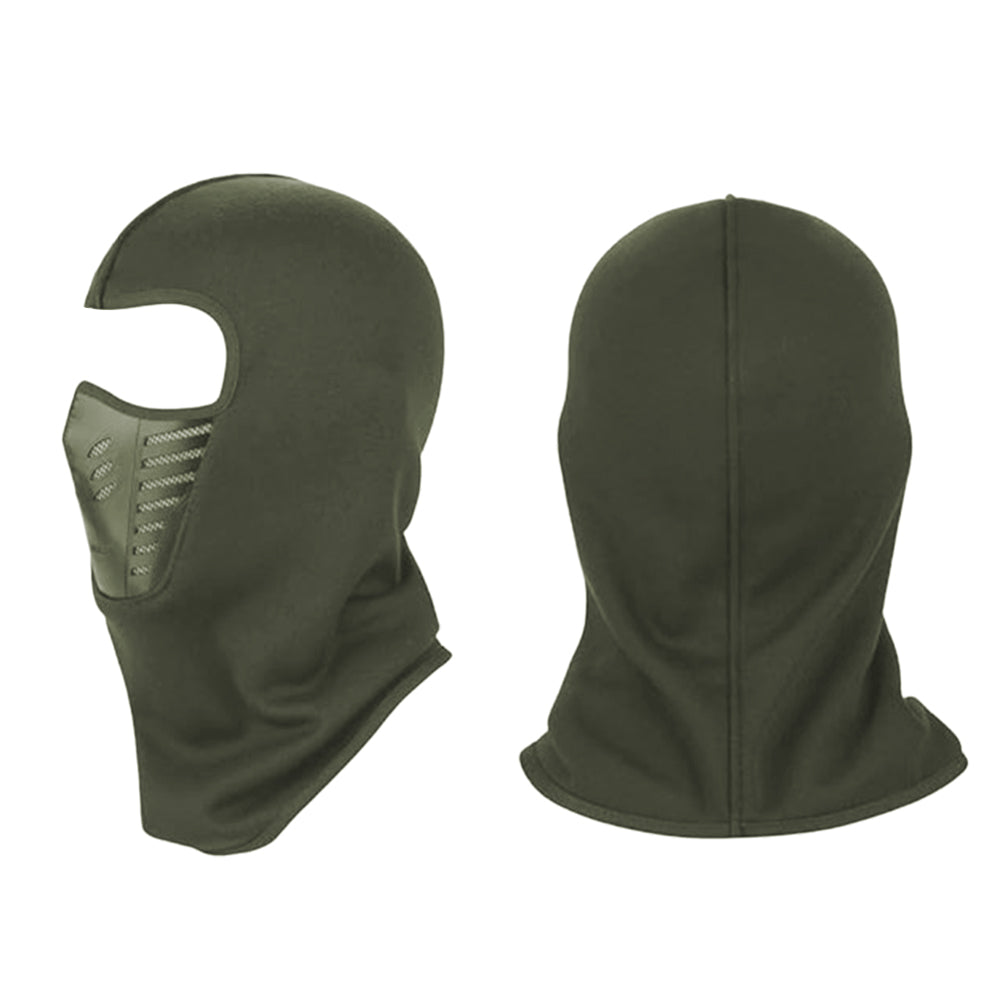 2Pcs Motorcycle Thermal Face Mask Balaclava Ski Mask Army Green