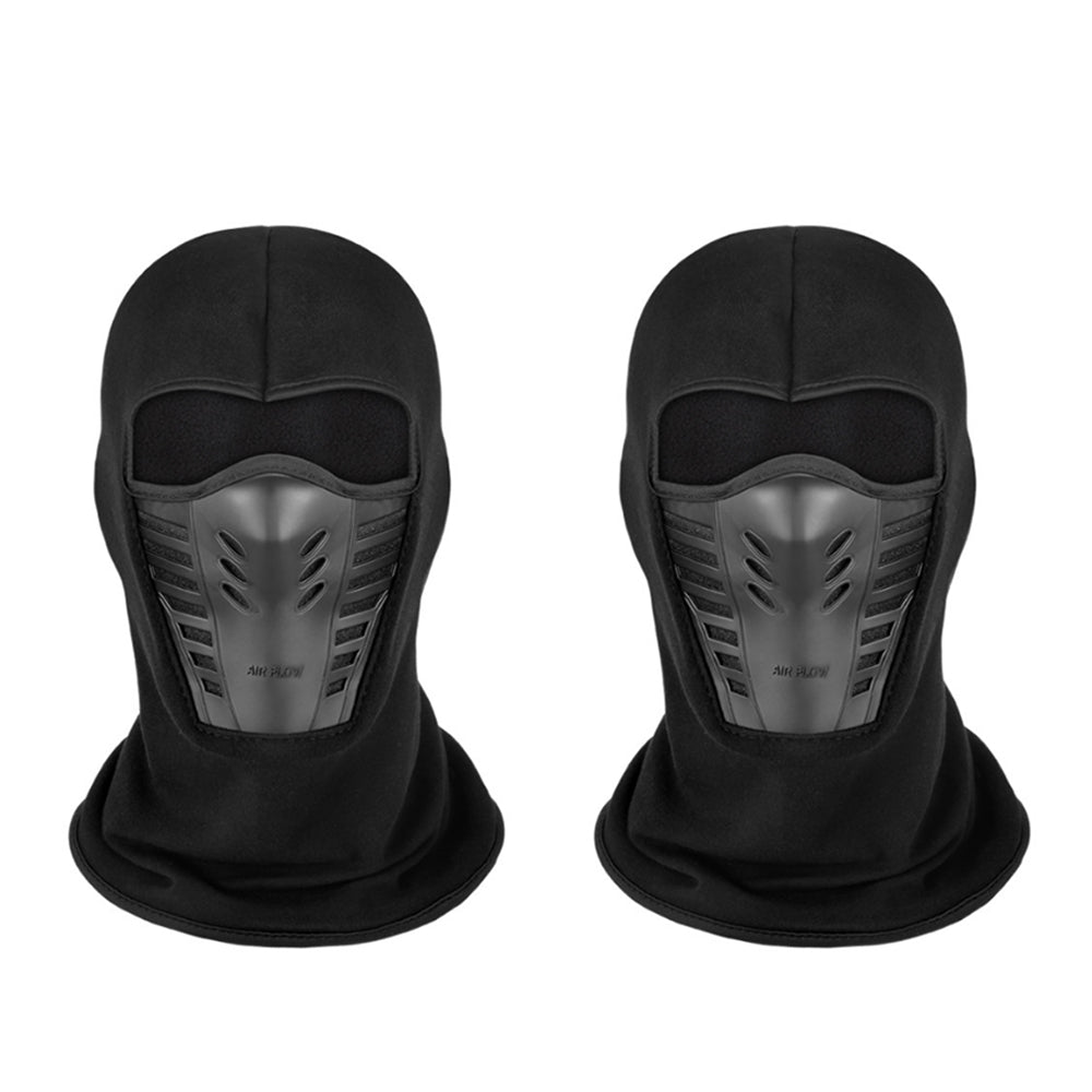 2Pcs Motorcycle Thermal Face Mask Balaclava Ski Mask Black