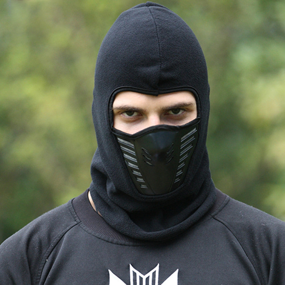 2Pcs Motorcycle Thermal Face Mask Balaclava Ski Mask Black