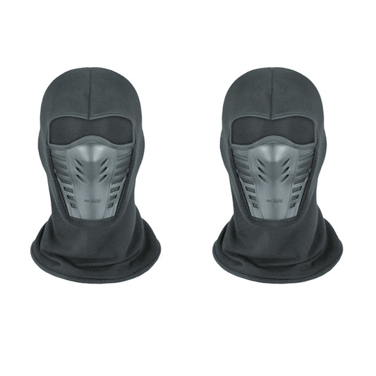 2Pcs Motorcycle Thermal Face Mask Balaclava Ski Mask Grey