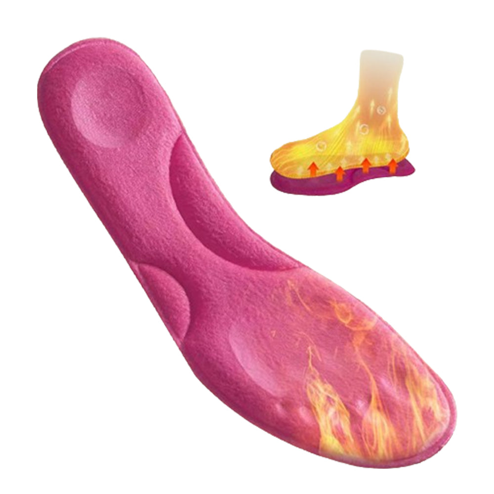 5 Pairs Memory Foam Constant Temperature Heated Insoles Pink EU45-46