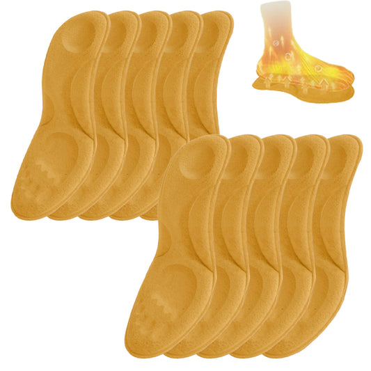 5 Pairs Memory Foam Constant Temperature Heated Insoles Yellow EU37-38