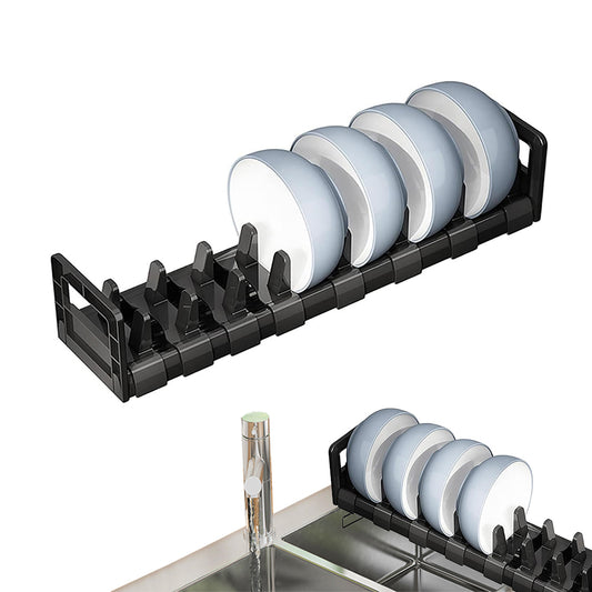 Aluminum Adjustable Cabinet Bowl Drainer Storage Shelf with Removable Card Slot
