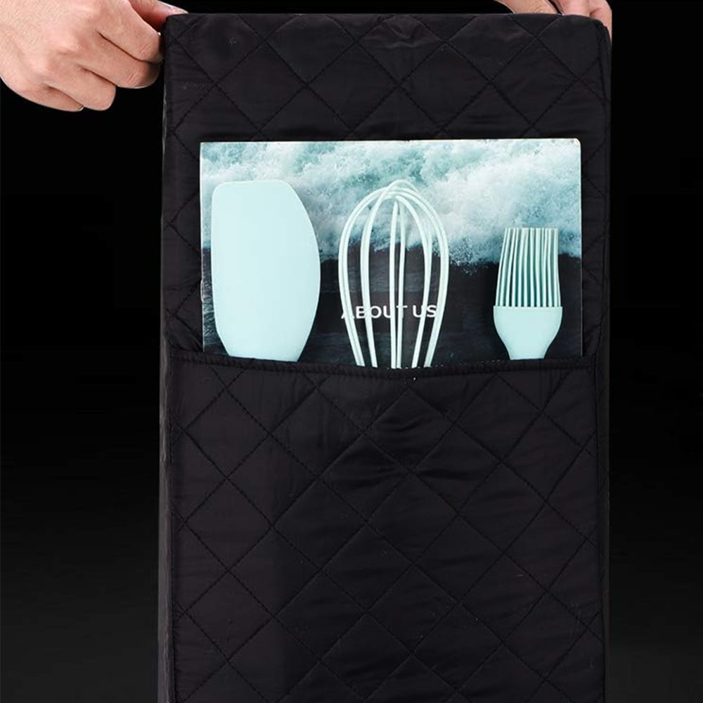 2Pcs 23x18x42cm Black Blender Dust Cover with Accessory Pocket