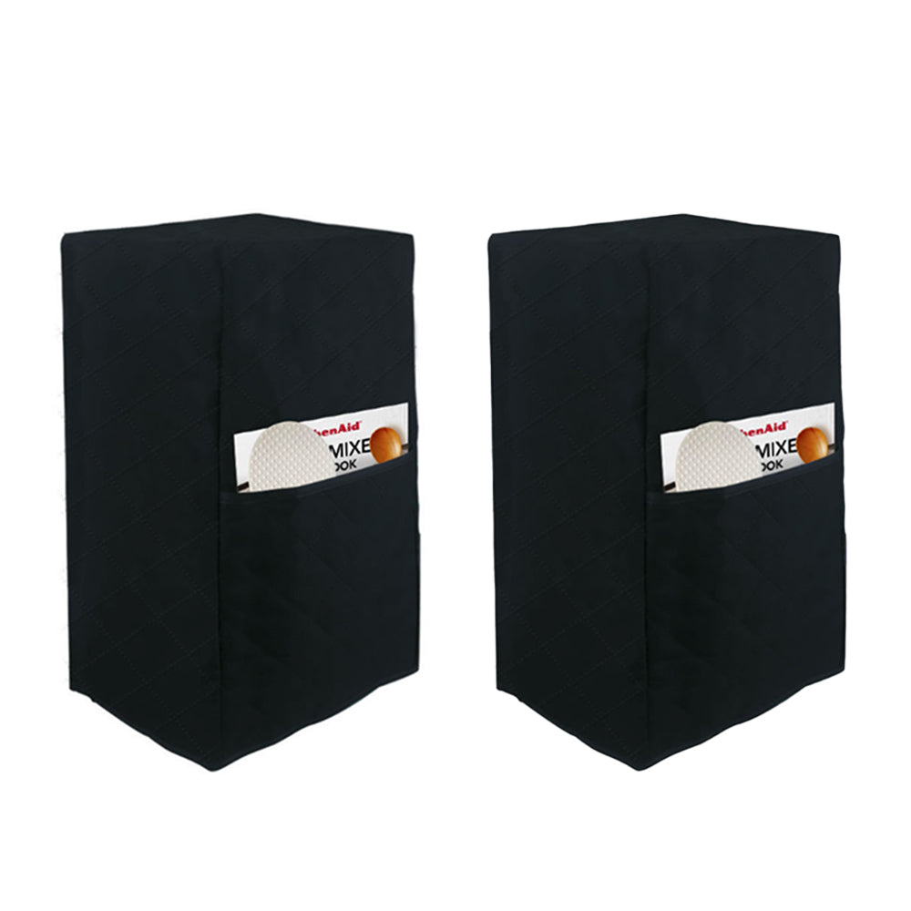 2Pcs 23x18x42cm Black Blender Dust Cover with Accessory Pocket