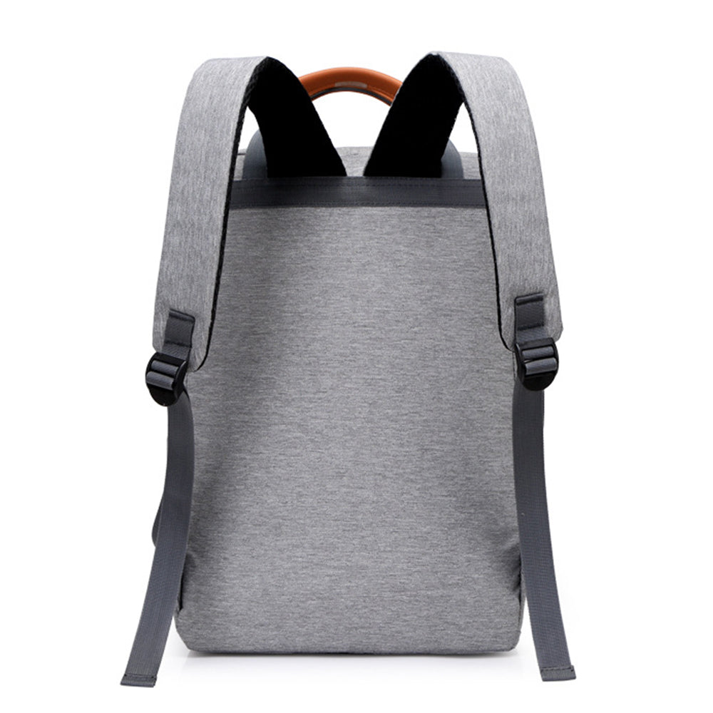 Men Large Capacity Canvas Laptop Backpack School Travel Bag Light Grey