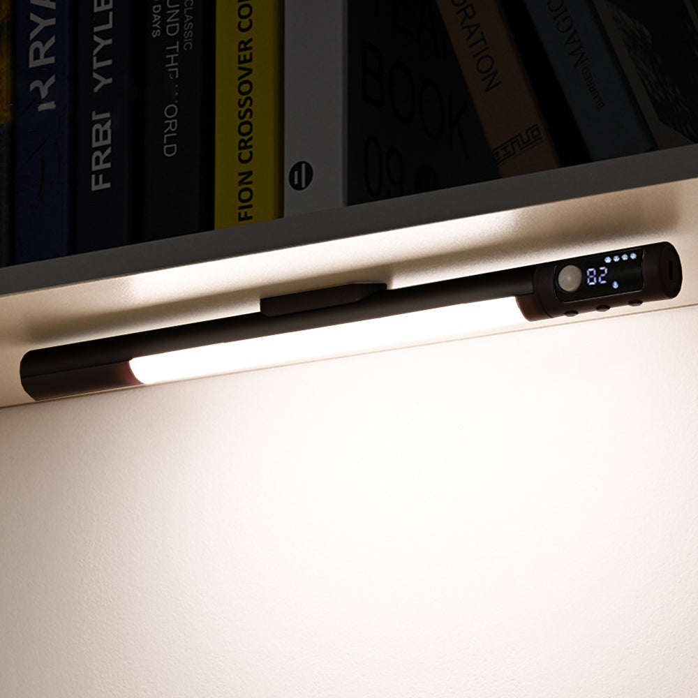 Magnetic Motion Sensor Light Bar Rechargeable with 3 Adjustable Colors Black
