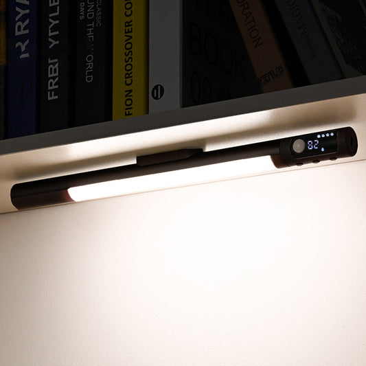 Magnetic Motion Sensor Light Bar Rechargeable with 3 Adjustable Colors Black