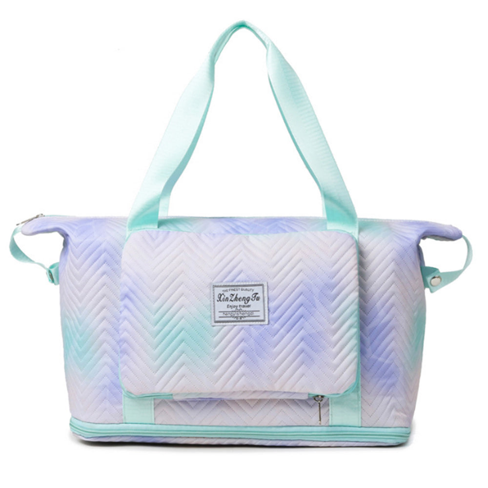 Gradient Color Expandable Large-Capacity Travel Bag Foldable Duffle Bag Green