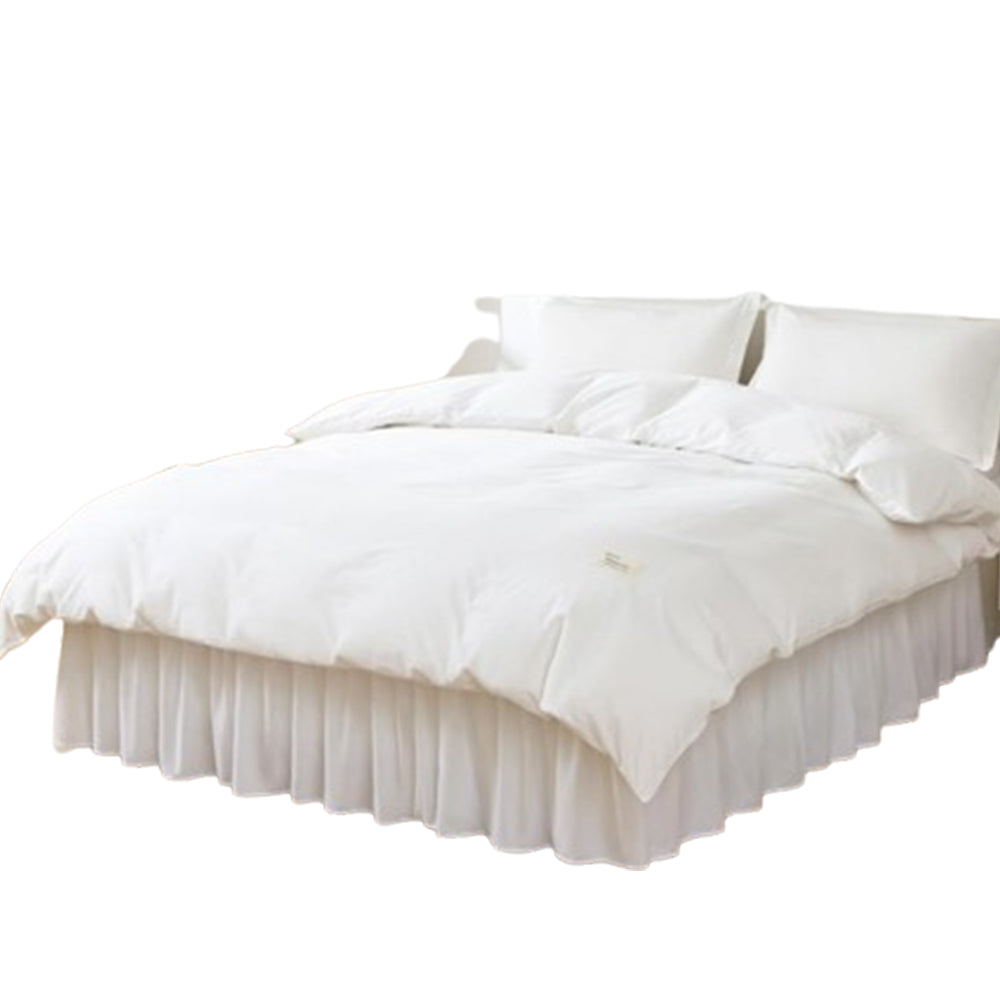 200x200cm Wrap Around Hollow Bed Skirt with Adjustable Elastic Belt White