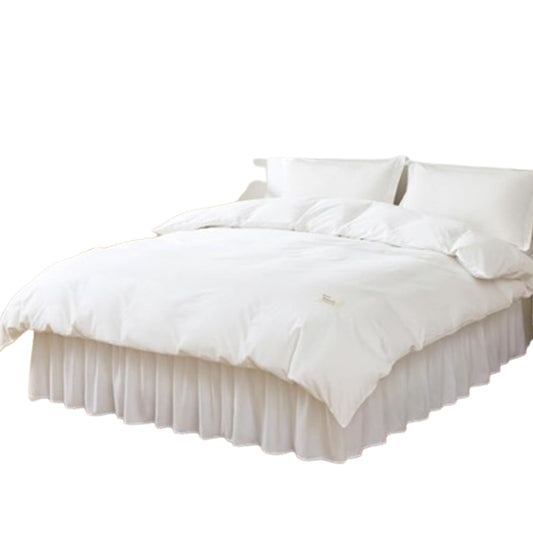 200x200cm Wrap Around Hollow Bed Skirt with Adjustable Elastic Belt White