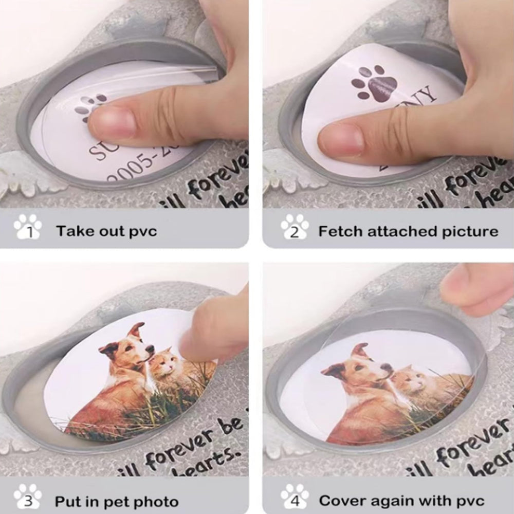 Pet Memorial Stone Puppy Tombstone Indoor Display