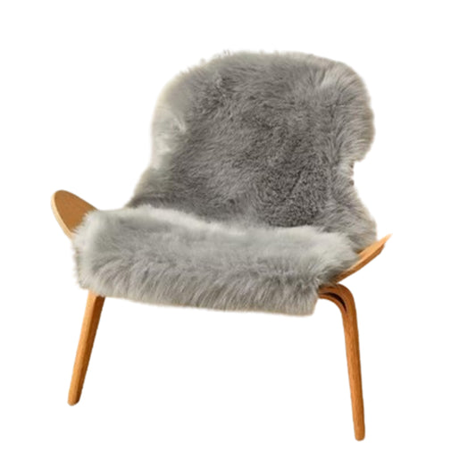 50x80cm Fluffy Shag Fur Throw Rugs Faux Sheepskin Chair Seat Cover Grey