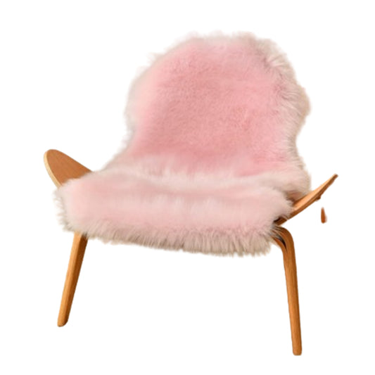 50x80cm Fluffy Shag Fur Throw Rugs Faux Sheepskin Chair Seat Cover Pink