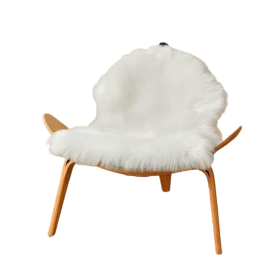 50x80cm Fluffy Shag Fur Throw Rugs Faux Sheepskin Chair Seat Cover White