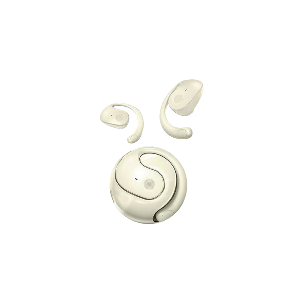 Open Ear Headphones Wireless Bluetooth 5.3 Noise Reduction Earbuds Beige