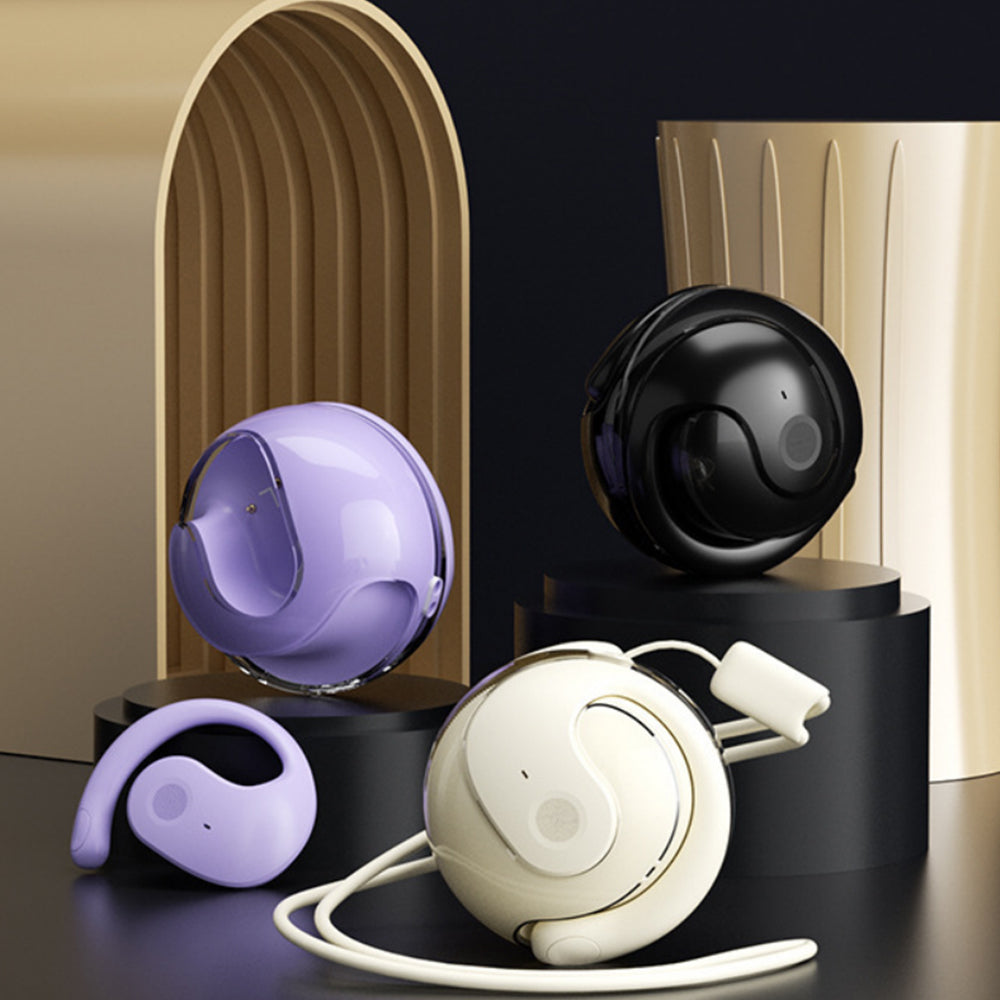 Open Ear Headphones Wireless Bluetooth 5.3 Noise Reduction Earbuds Purple