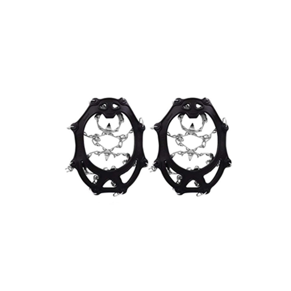 Rubber Shoe Cover Ice Snow Grips with 10 Stainless Steel Traction Cleats Black